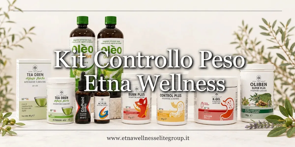 Kit controllo peso Etna Wellness con prodotti più richiesti per una routine equilibrata