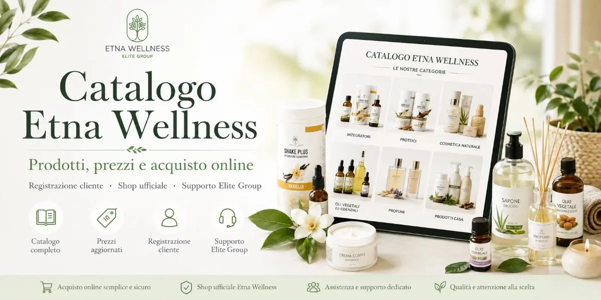 Catalogo Etna Wellness con prodotti, accesso cliente e acquisto online